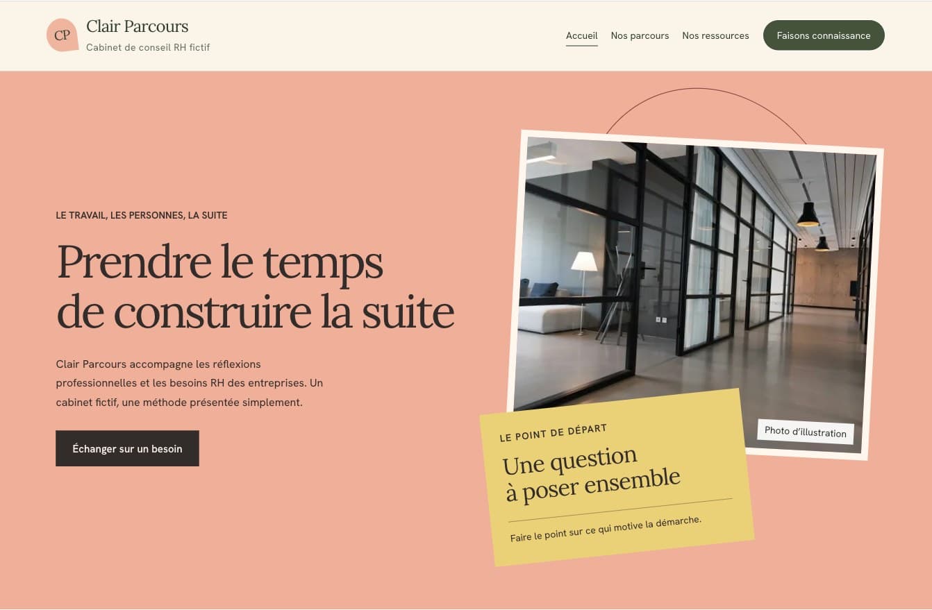 Aperçu du site Clair Parcours
