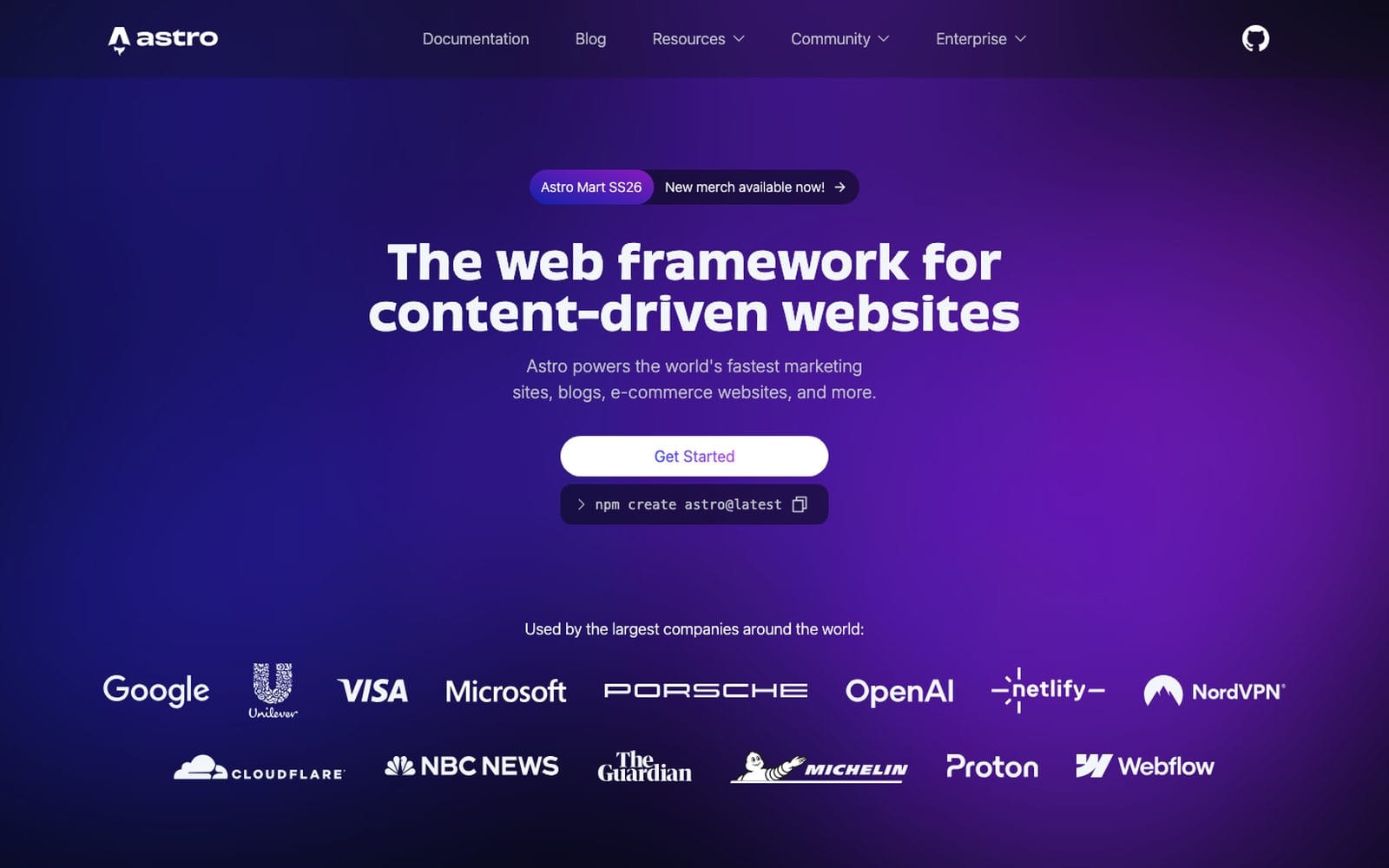 Interface de Astro