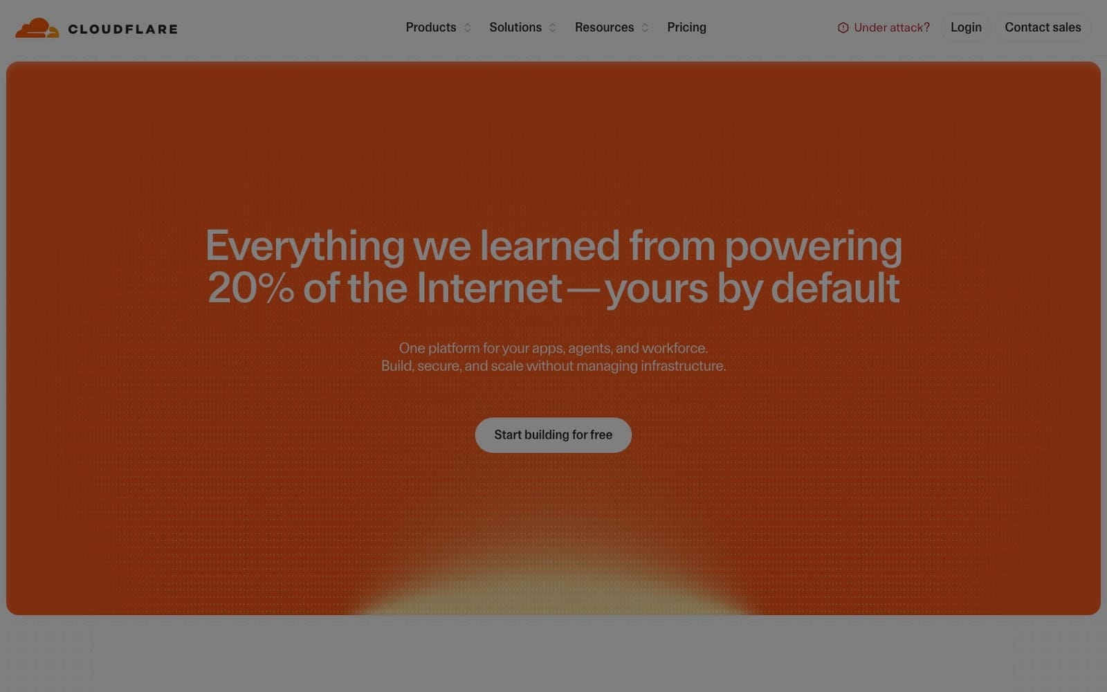 Interface de Cloudflare