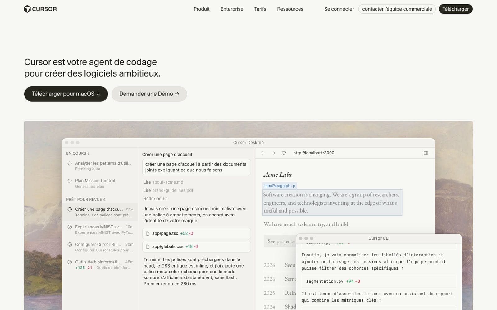 Interface de Cursor