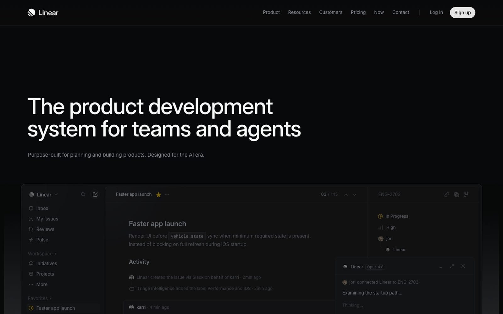 Interface de Linear