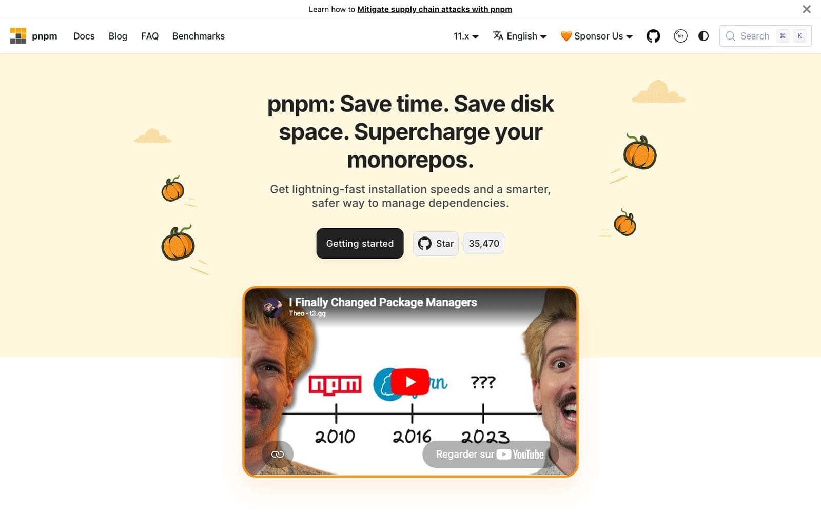 Interface de pnpm