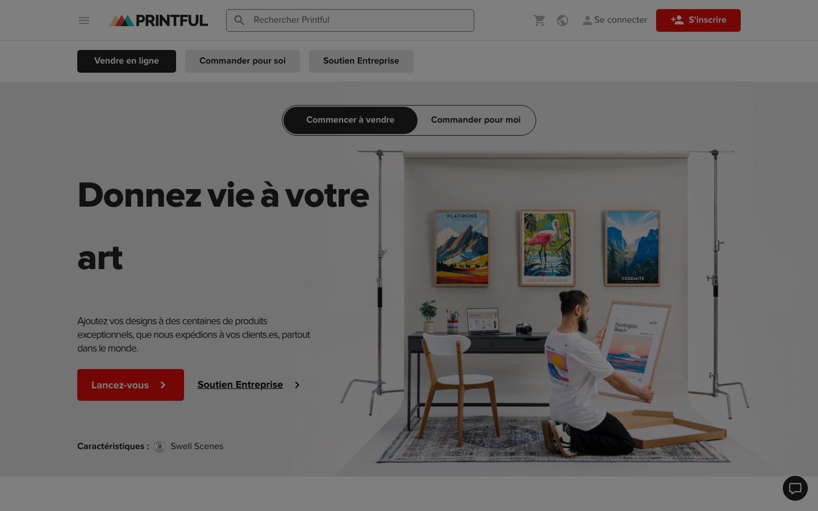 Interface de Printful