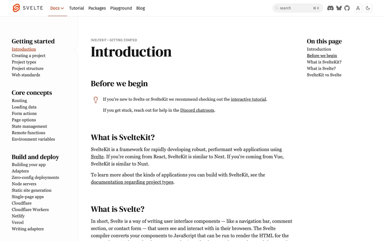 Interface de SvelteKit