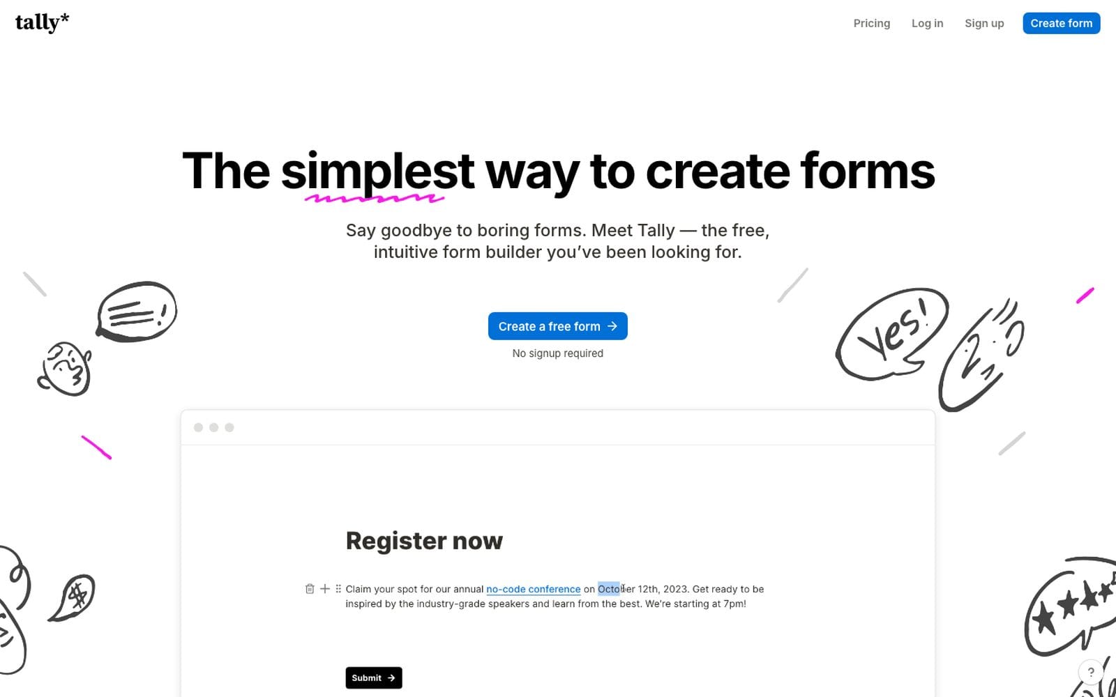 Interface de Tally