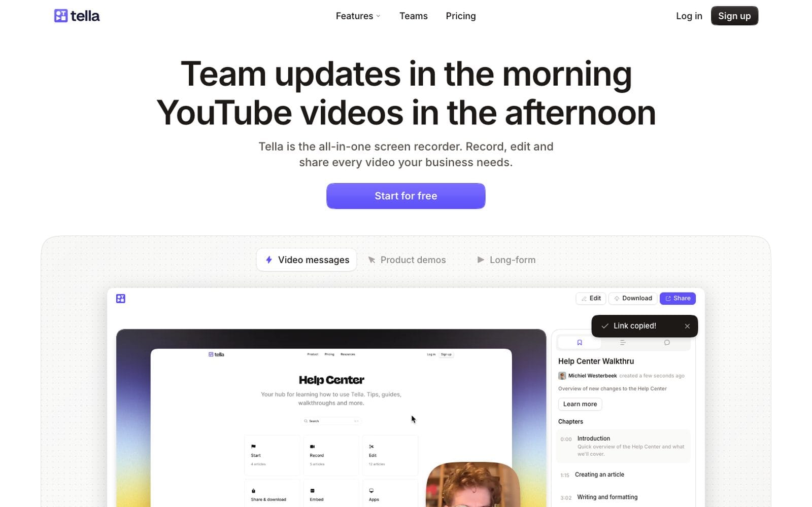 Interface de Tella