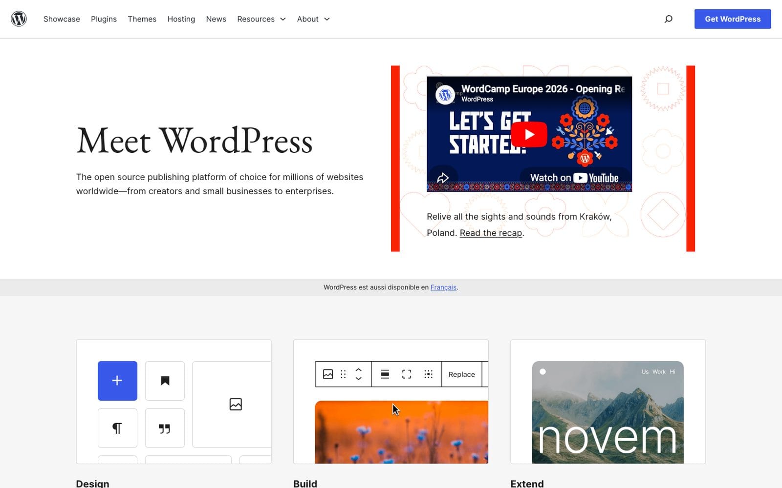 Interface de WordPress