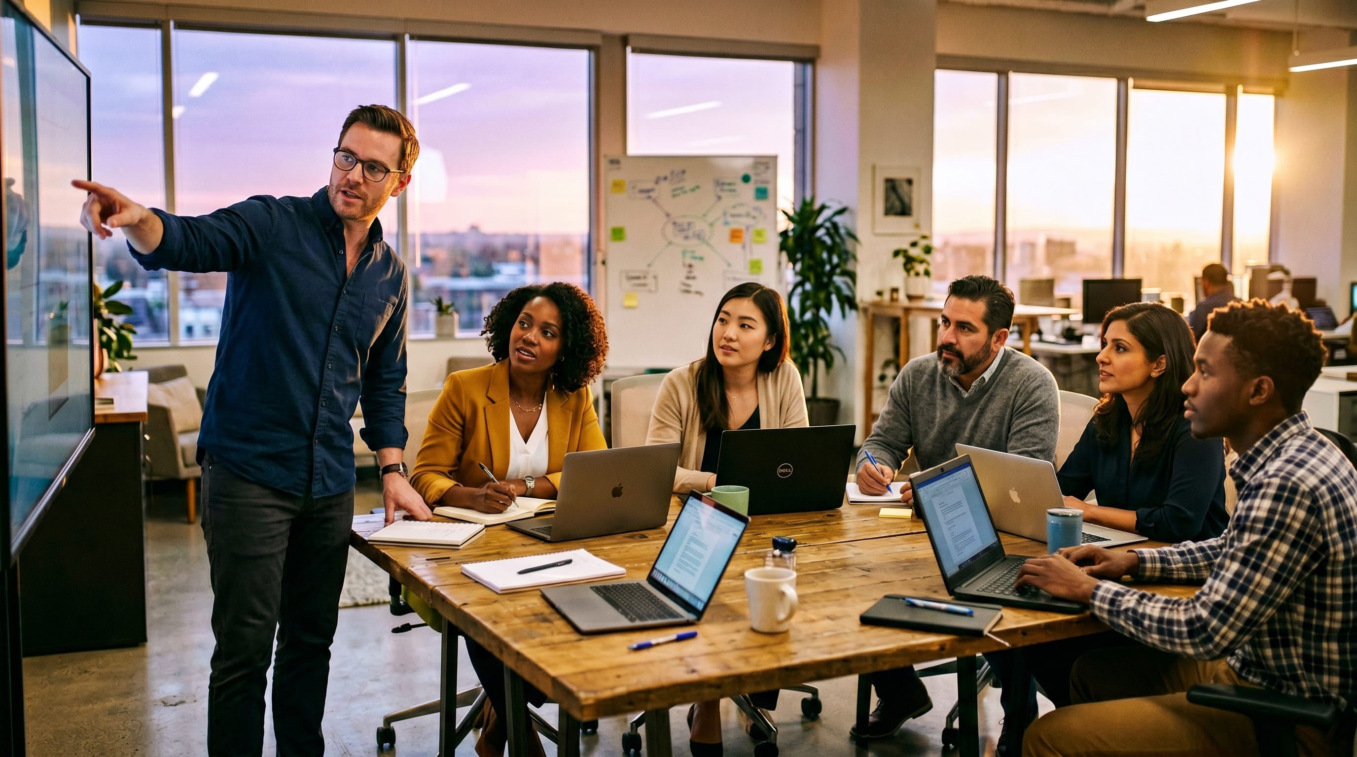 Une équipe qui adopte Claude Teams en entreprise, postes ouverts