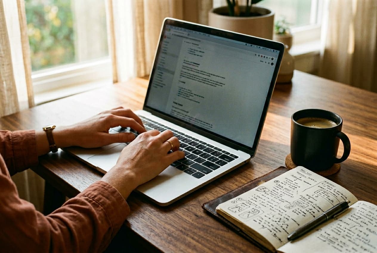 Gros plan sur un ordinateur portable et un carnet de notes